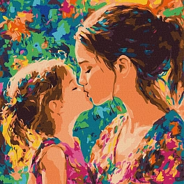 Картина по номерам Поцелуй мамы (40х40 см)