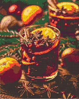 Алмазная мозаика Новогодний напиток глинтвейн (40х50 см)