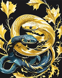 Картина по номерам Год Змеи Инь и Ян (40х50 см)