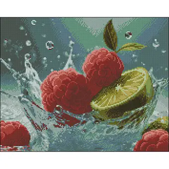 Алмазна мозаїка Малиново-лаймовий фреш (40х50 см)