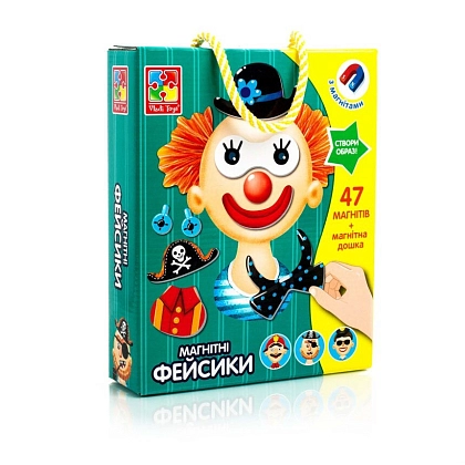 Настольная магнитная игра Фейсики, бренду Vladi Toys, для 1-2 гравців - KUBIX