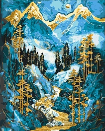 Картина по номерам Заснеженные горы (40х50 см)