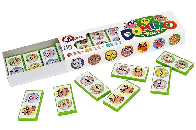 Настольная игра Домино "Ферма", бренду TechnoK, для 2-4 гравців - 2 - KUBIX