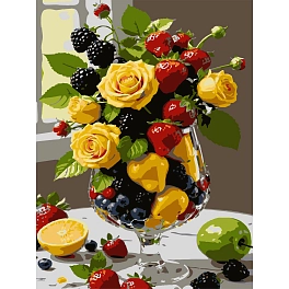 Картина за номерами Фрукти й квіти (30х40 см)
