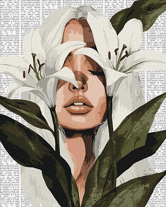 Картина по номерам Девушка с лилией (40х50 см), бренду Идейка - KUBIX