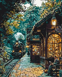 Картина по номерам В ожидании поезда (40х50 см)