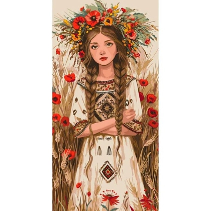 Картина по номерам Польова панночка (40х80 см), бренду Art Craft - KUBIX