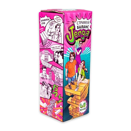 Настільна гра Стримуй баланс дженга міні (Keep the balance Jenga mini), бренду Strateg, для 2-6 гравців, час гри < 30хв. - KUBIX