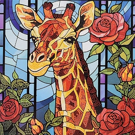 Алмазная мозаика Жирафовая сказка 30х30 не полная выкладка