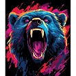 Мініатюра товару Картина по номерам Бурхлива ярість ведмедя (30х40 см) - 1