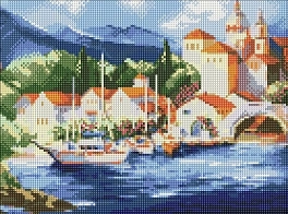Алмазна мозаїка Гірське містечко (30х40 см)