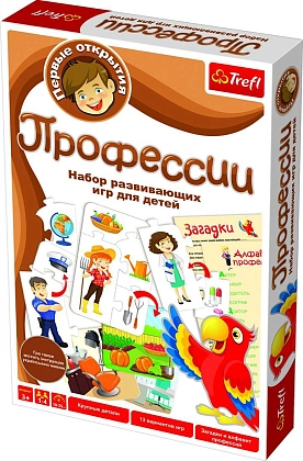 Настільна гра Перші відкриття: Професії, бренду Trefl, для 1-4 гравців, час гри < 30хв. - KUBIX