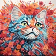Миниатюра товара Алмазная мозаика Яркий кот на бумажной основе (18х18 см) - 1