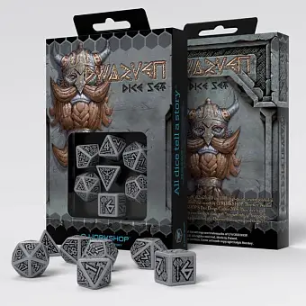 Набор кубиков Dwarven Gray & Black Dice Set (7 шт.)
