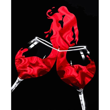 Картина по номерам "Любов в вине" (40х50 см), бренду Strateg - KUBIX