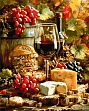 Миниатюра товара Картина по номерам с вином и сыром (40х50 см) - 1