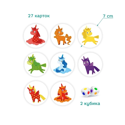 Настільна гра Єдиноріжки, бренду DODO TOYS, для 1-5 гравців, час гри < 30хв. - 2 - KUBIX