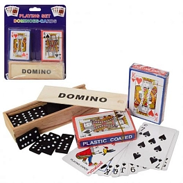 Настольная игра Домино и две колоды карт - KUBIX Настольная игра Домино и две колоды карт
