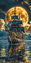 Картина по номерам Пейзаж Корабль в море (40х80 см)