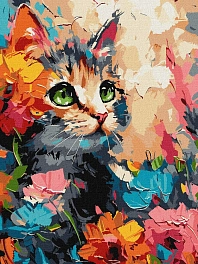Картина по номерам Котик пухнастик (30х40 см)