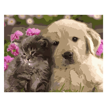 Картина по номерам Лучшые друзья (40х50 см), бренду Strateg - KUBIX