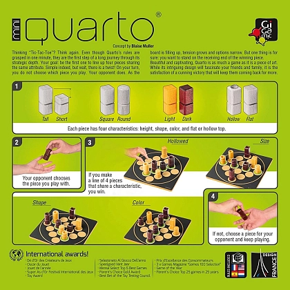 Настільна гра Кварто Міні (QUARTO MINI) (EN), бренду Gigamic, для 2-2 гравців, час гри < 30хв. - 2 - KUBIX