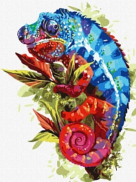 Картина по номерам Яскравий хамелеон (30х40 см)