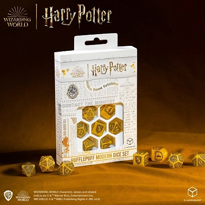 Набір кубиків Harry Potter. Hufflepuff Modern Dice Set - Yellow - 7 - KUBIX