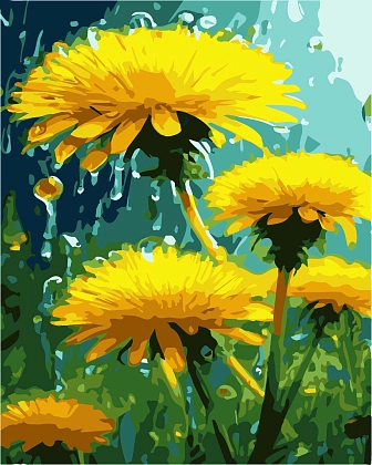 Картина по номерам Яскраві кульбаби (50х60 см), бренду Artissimo - KUBIX