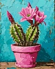 Картина по номерам Розовый кактус (40х50 см)
