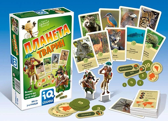 Настільна гра IQ Планета тварин (IQ Animal Planet), бренду Granna, для 2-6 гравців, час гри < 30хв. - 2 - KUBIX