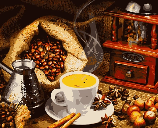 Картина по номерам Запашна кава (40х50 см), бренду Artissimo - KUBIX