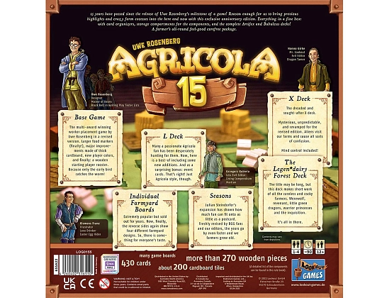 Настільна гра Agricola 15th Anniversary Box (EN), бренду Lookout Games, для 1-4 гравців, час гри < 30хв. - 2 - KUBIX