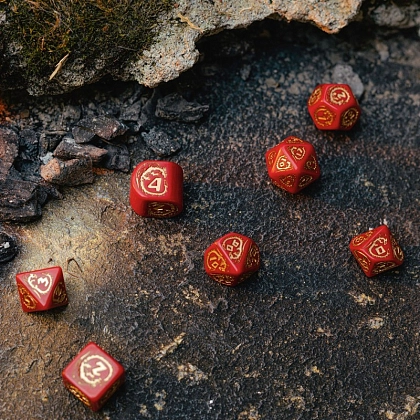 Купити Набор кубиков Dragons Modern Dice Set: Ruby - 4 - KUBIX Набор кубиков Dragons Modern Dice Set: Ruby - 4 - KUBIX