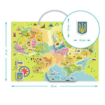 Настольная игра Магнитная карта Украины, бренду DODO TOYS - 3 - KUBIX