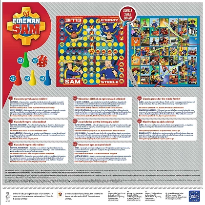 Настільна гра Пожежник Сем: Лудо + Змії і Драбини 2 в 1 (Fireman Sam: Ludo + Snakes & Ladders 2 in 1), бренду Trefl, для 2-4 гравців, час гри < 30хв. - 2 - KUBIX