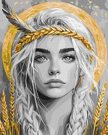 Картина по номерам Девушка с колосками в волосах (40х50 см)