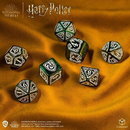 Набор кубиков Harry Potter. Slytherin Modern Dice Set - Green - 3 - KUBIX