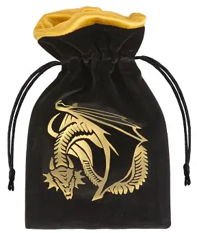 Мішечок Dragon Black & golden Velour Dice Bag