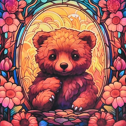 Алмазная мозаика Медвежонок (30х30 см) неполная выкладка, бренду Strateg - KUBIX