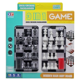 Настольная игра Шахматы, шашки, нарды 3 в 1 - KUBIX Настольная игра Шахматы, шашки, нарды 3 в 1