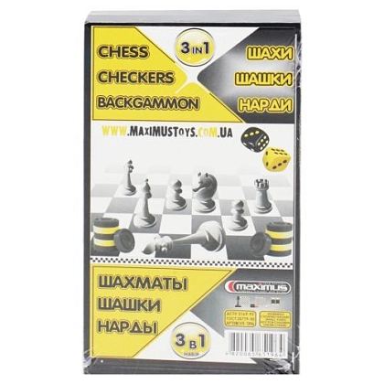 Настольная игра Набор 3 в 1 (шинели, шахматы и нарды), бренду Maximus, для 2-2 гравців - KUBIX