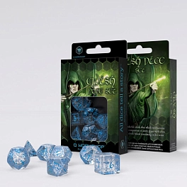 Набор кубиков Elvish Translucent & blue Dice Set (7 шт.)