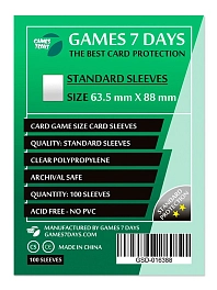 Протекторы Games7Days (63.5 x 88 мм) Standard Card Game (100 шт)