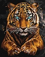 Миниатюра товара Картина по номерам Дикий тигр (40х50 см) - 1
