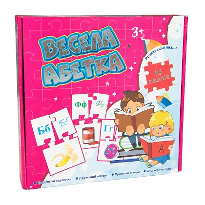 Пазл Веселая азбука, бренду Strateg, для 1-5 гравців - KUBIX