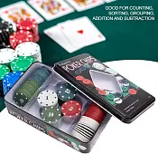 Миниатюра товара Настольная игра Набор для игры в покер в металлической коробке (100 фишек) - 5