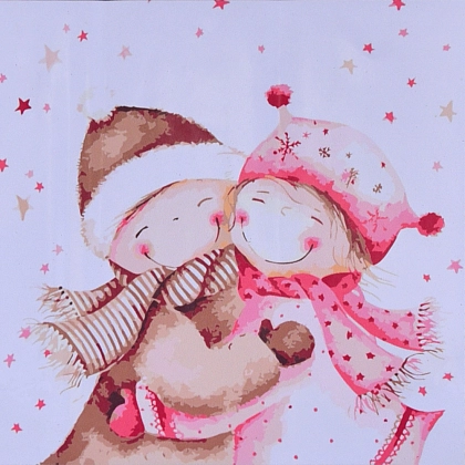 Картина по номерам Обійми дітей (40х40 см), бренду Strateg - KUBIX