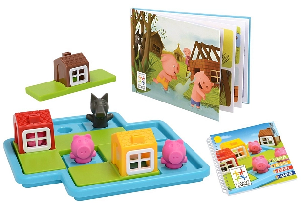 Настільна гра Троє маленьких поросят. Делюкс (Three little piggies. Deluxe), бренду Smart Games, для 1-1 гравців, час гри < 30хв. - 4 - KUBIX