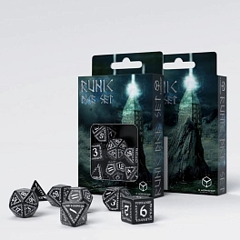 Набор кубиков Runic Black & White Dice Set - KUBIX Набор кубиков Runic Black & White Dice Set